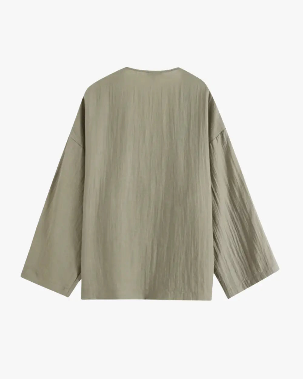 Kimono court japonais femme en lin vert sauge | Aoba