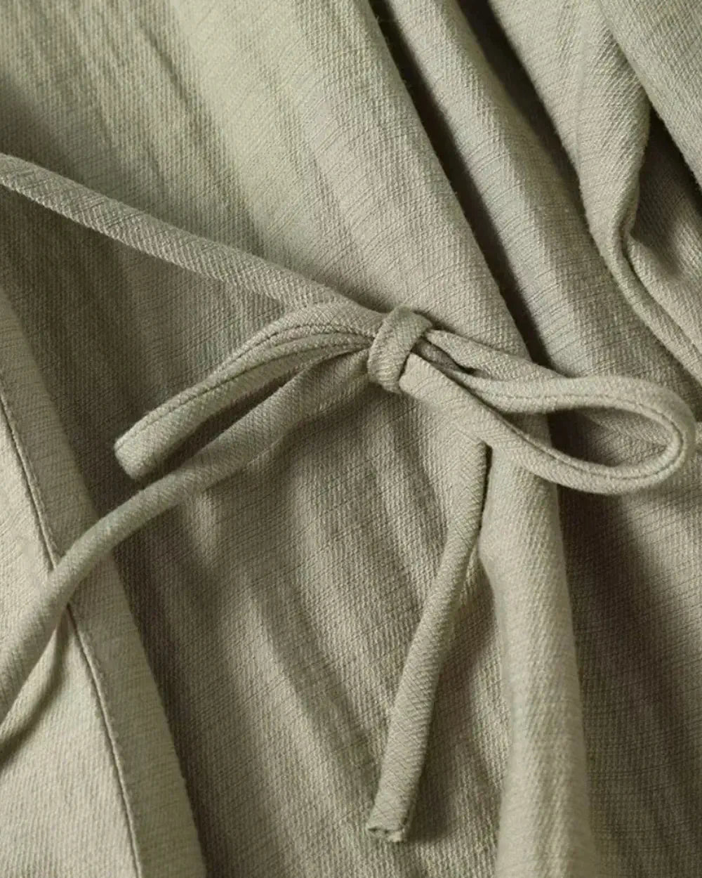 Kimono court japonais femme en lin vert sauge | Aoba