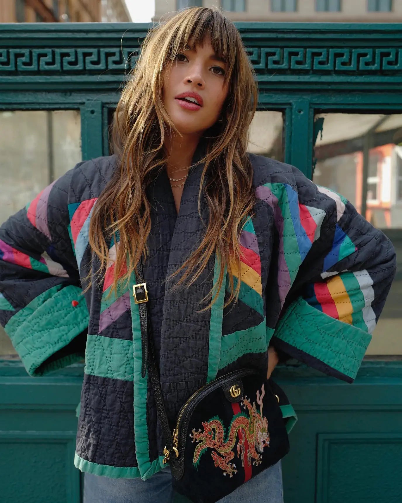 Blazer kimono matelassé femme style années 80 Takara