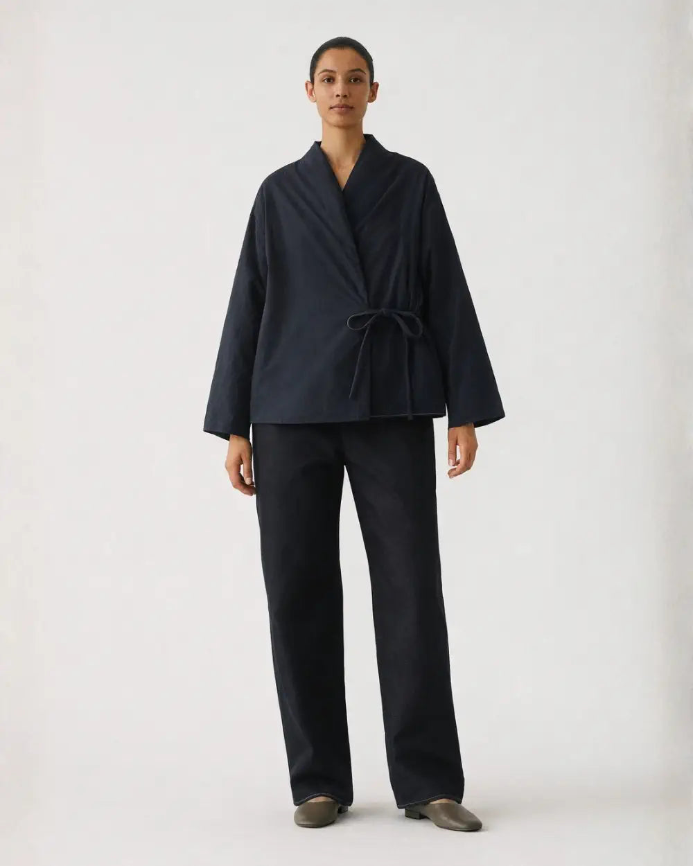 Doudoune kimono noire matelassee legere femme Asahi