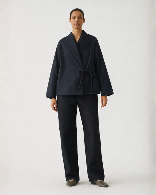 Doudoune kimono noire matelassee legere femme Asahi