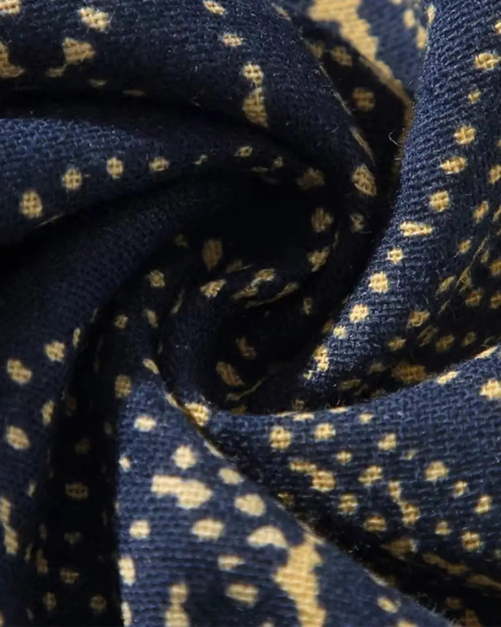 Haori homme coton bleu marine motifs dores Konjiki
