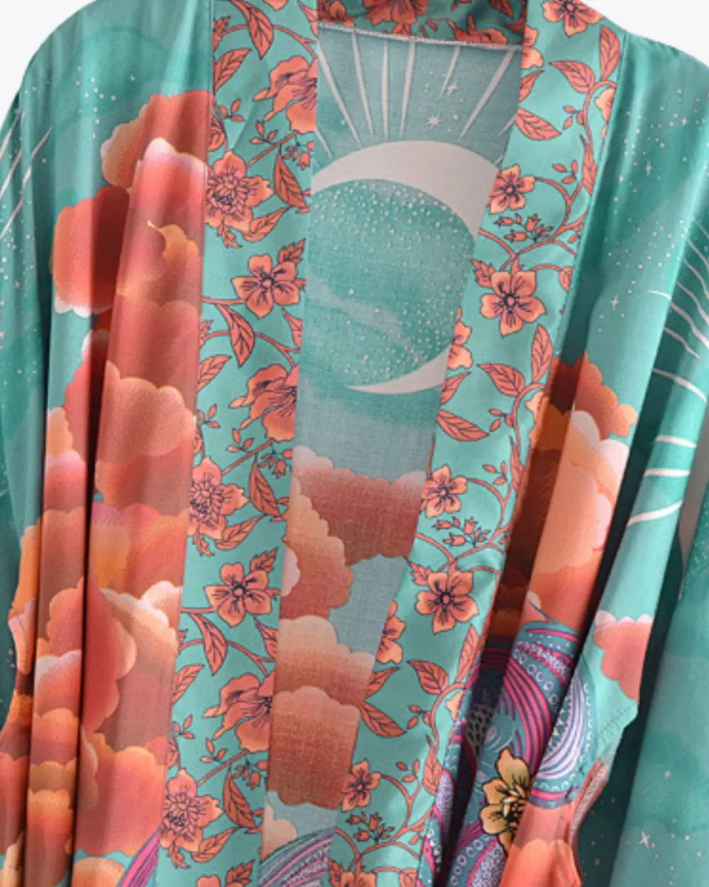 Kimono court coton femme bleu japonais Sorano