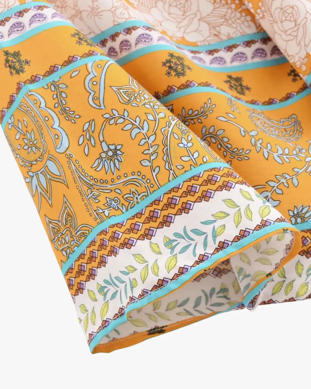 Kimono court femme orange fleuri boheme Kibana