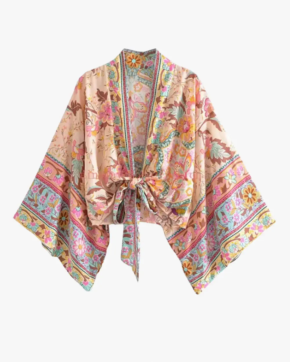 Kimono court rose pale style boheme femme Koharu