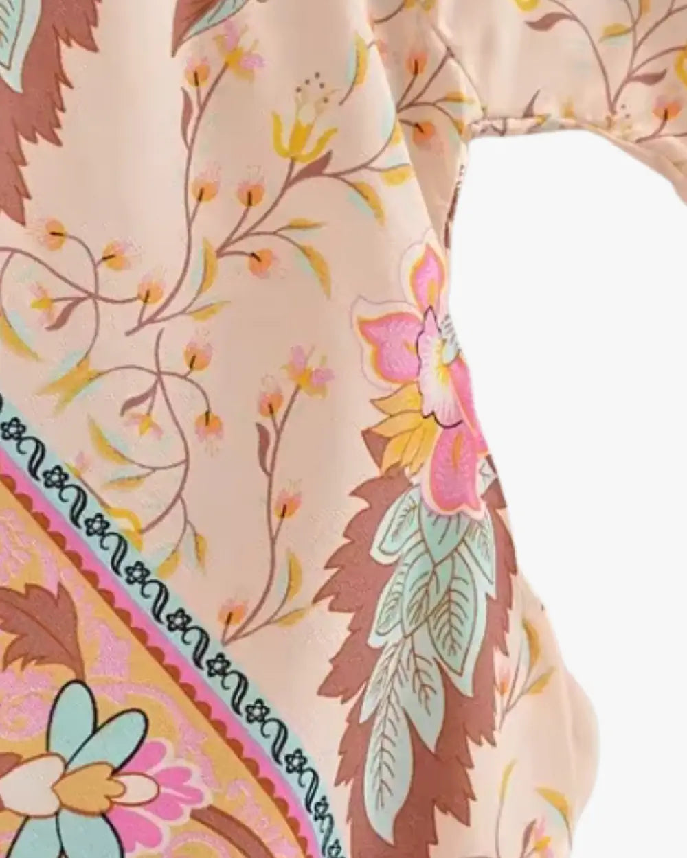 Kimono court rose pale style boheme femme Koharu