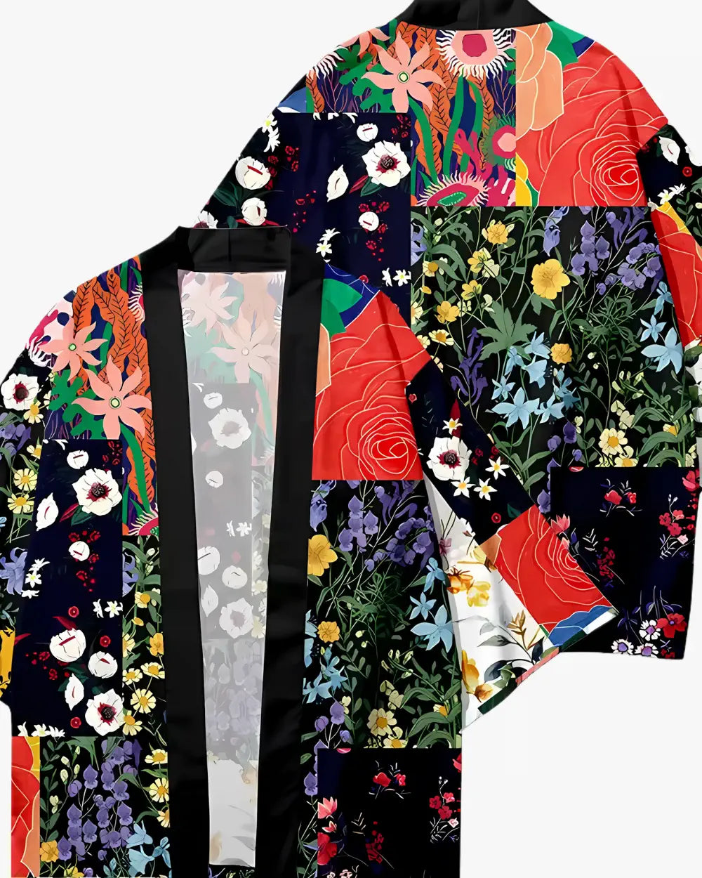 Kimono japonais patchwork floral colore Hanamori