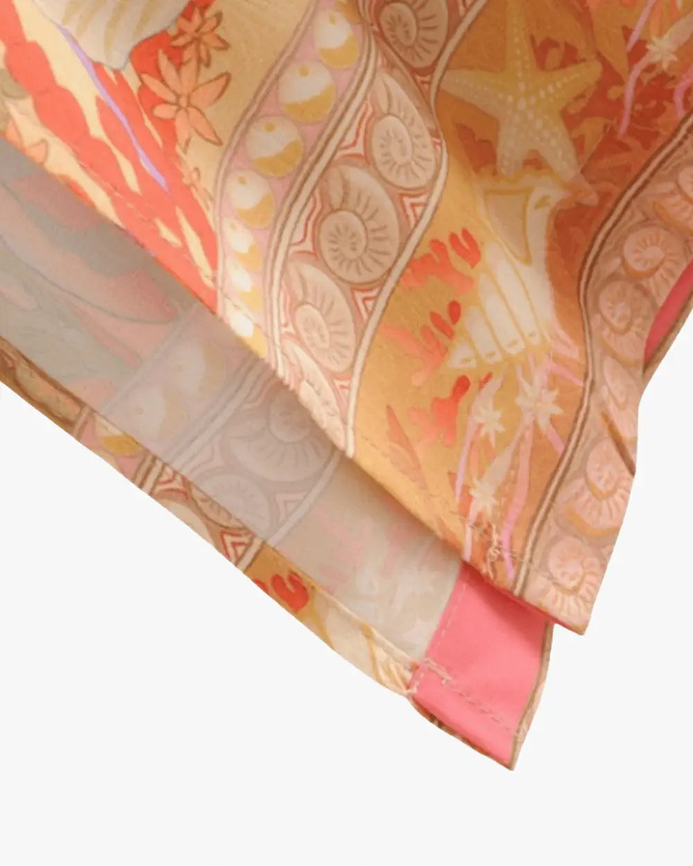 Kimono long manche orange fleuri femme Umiya