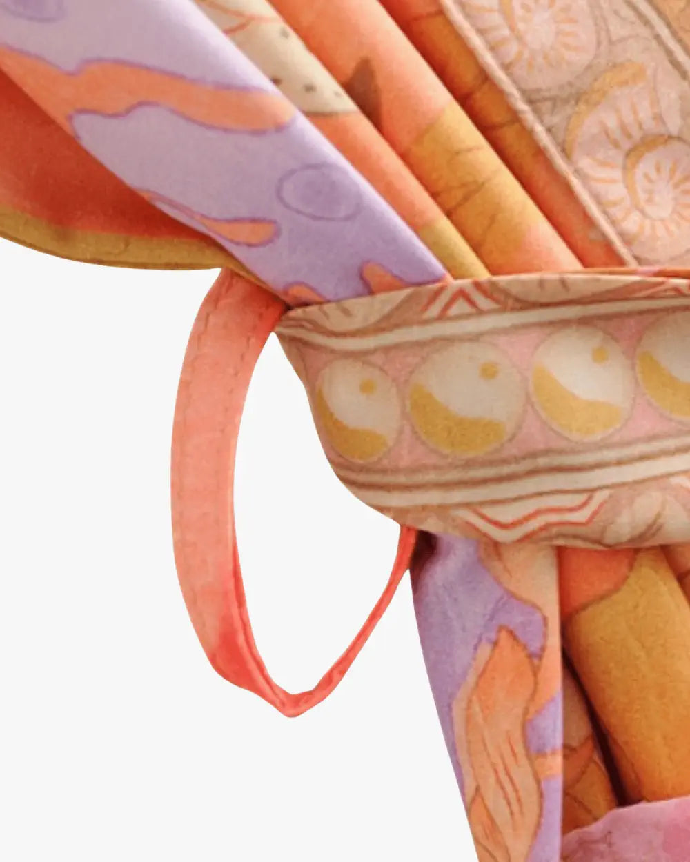 Kimono long manche orange fleuri femme Umiya