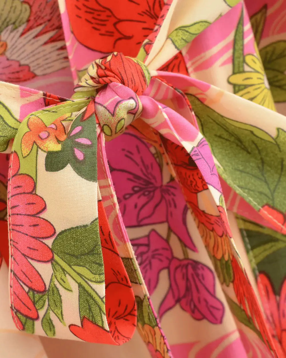 Kimono long rose pastel fleuri femme Ayame