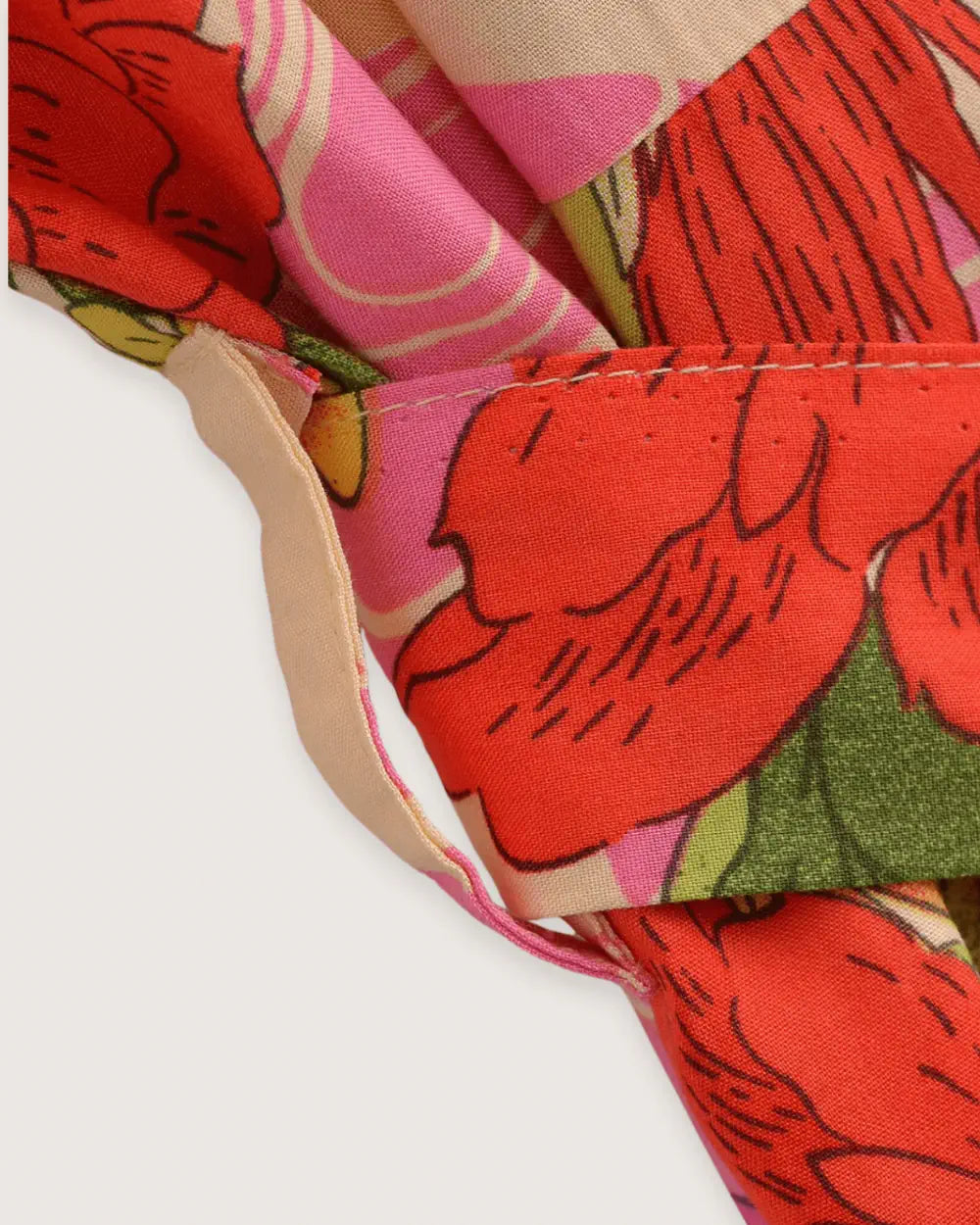 Kimono long rose pastel fleuri femme Ayame