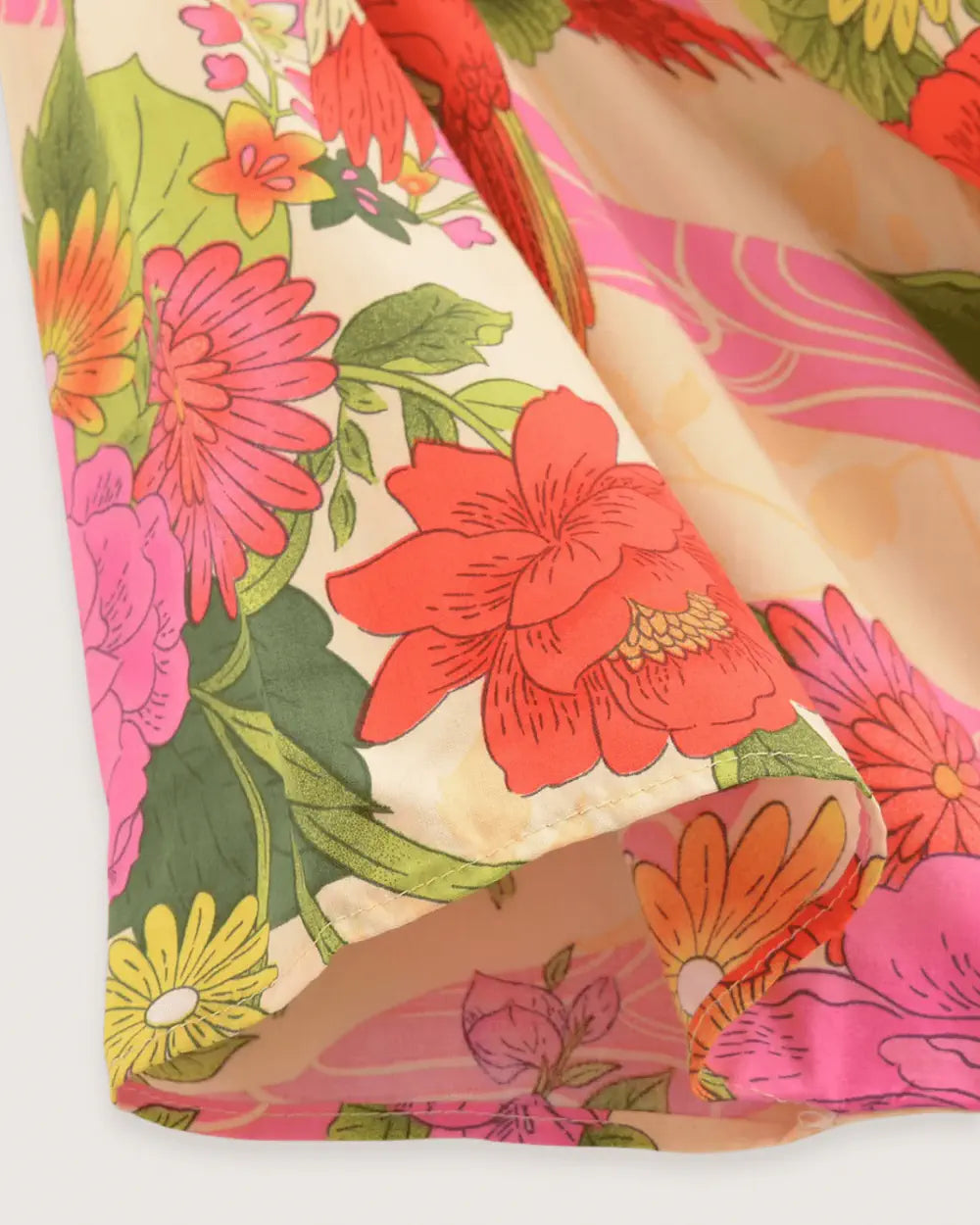 Kimono long rose pastel fleuri femme Ayame