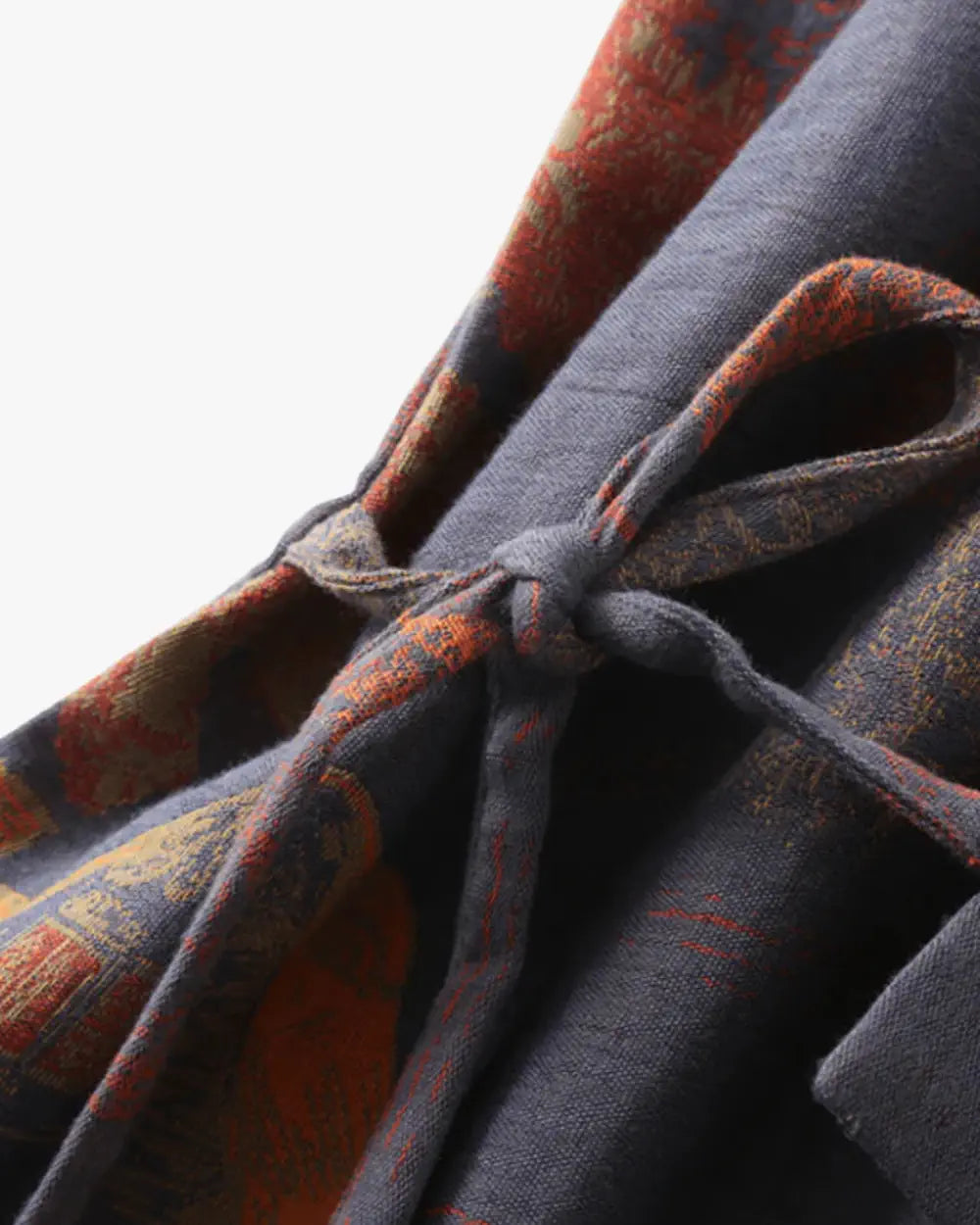 Peignoir kimono bleu homme et motifs paysages japonais Emiko