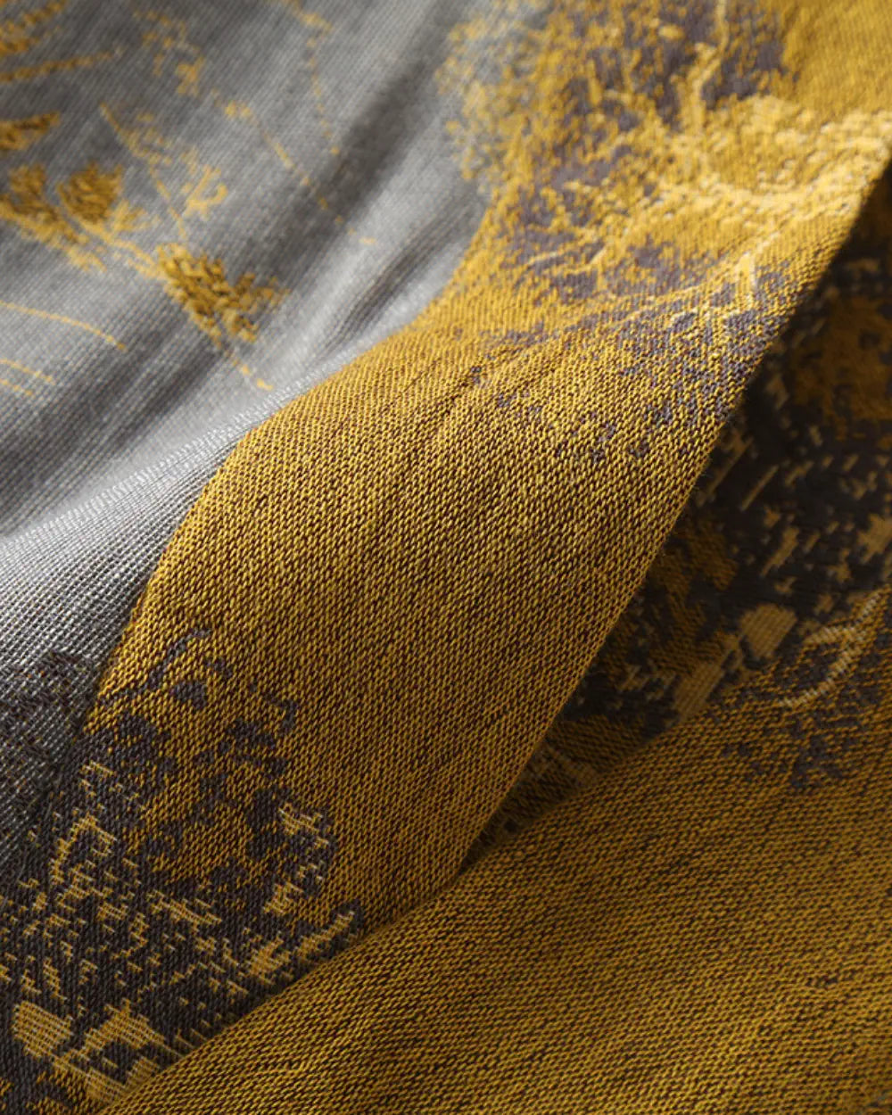 Peignoir kimono gris & or homme avec motifs japonais Seiryu