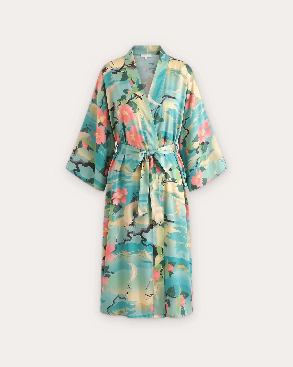 Robe japonaise femme coton motifs tropicaux Narumi