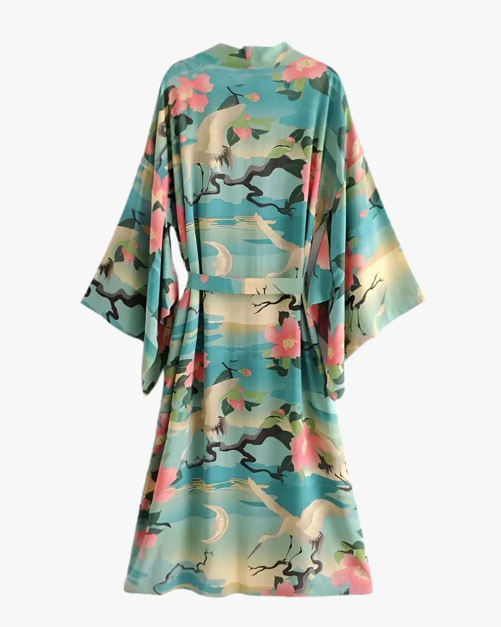 Robe japonaise femme coton motifs tropicaux Narumi