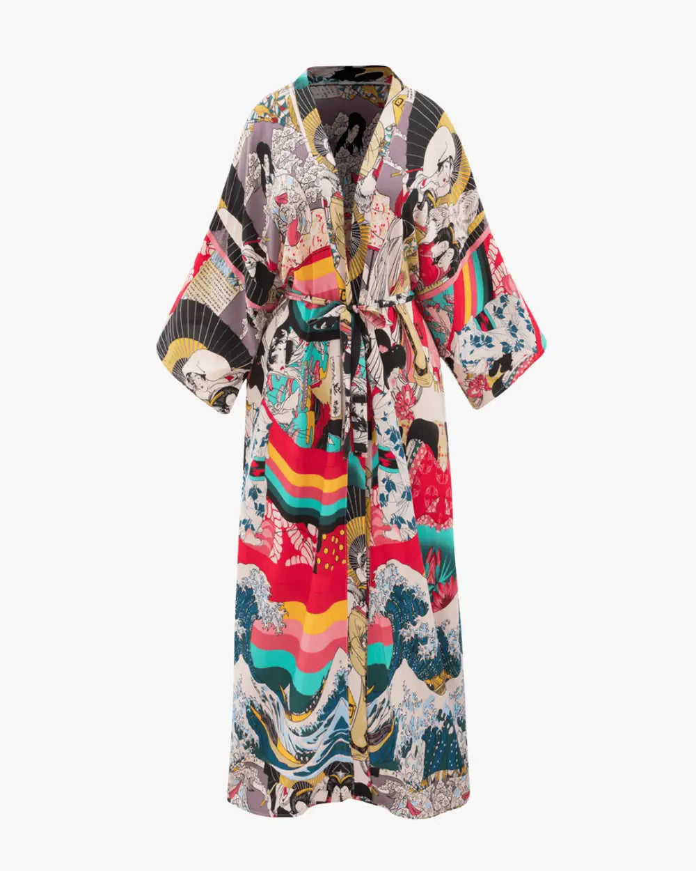 Robe japonaise femme motifs multicolore geishas Namisora