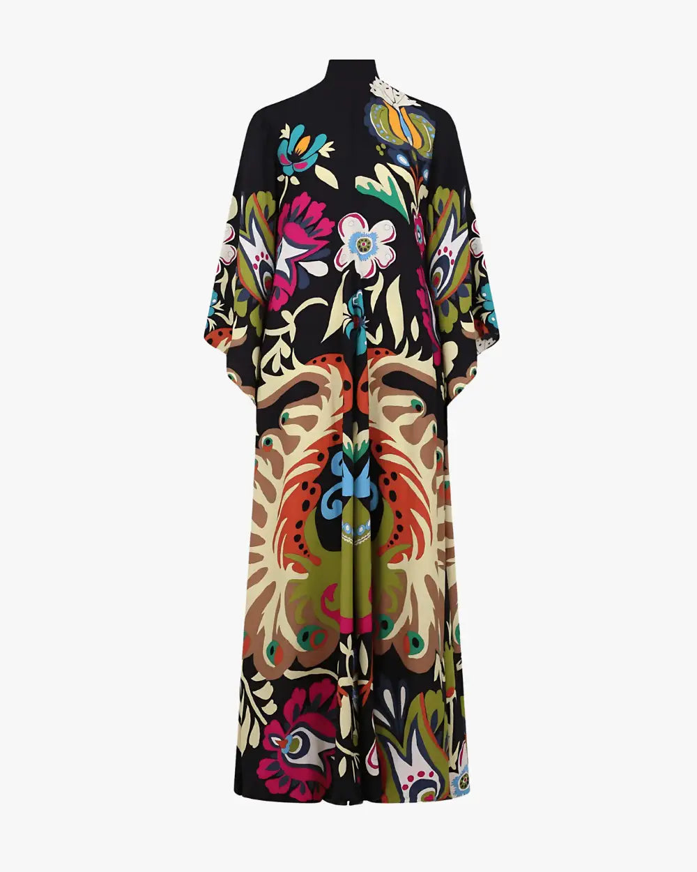 Robe kimono black floral réversible femme Ayaka