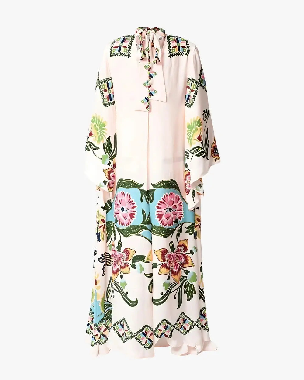 Robe kimono blanche reversible motifs floraux femme Shirayuri