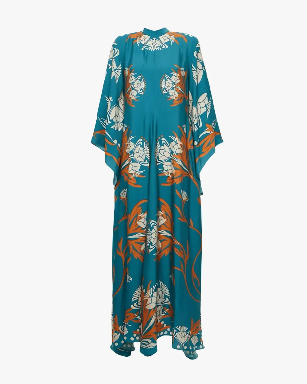 Robe kimono bleue reversible avec motifs floraux Aokaze