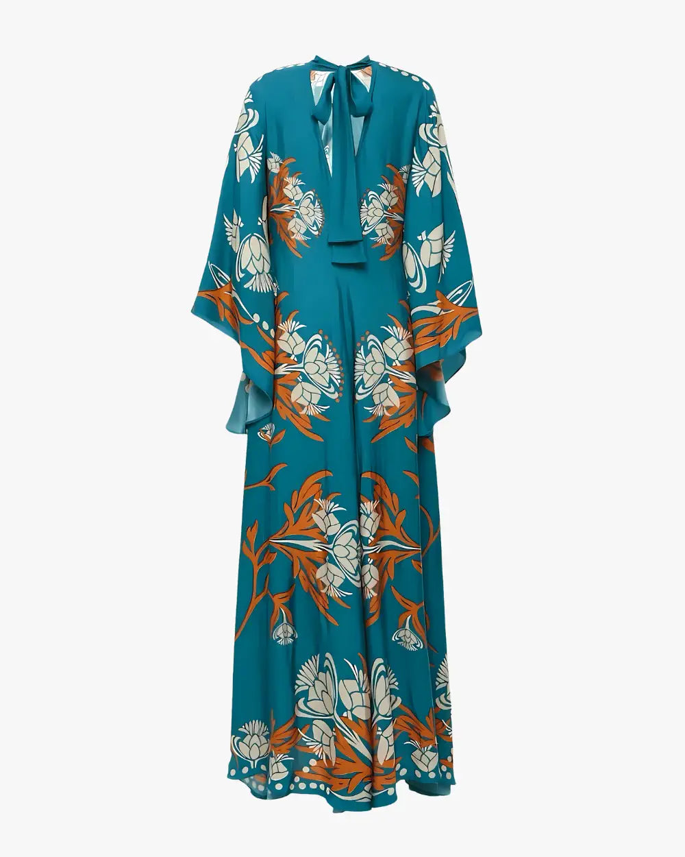 Robe kimono bleue reversible avec motifs floraux Aokaze