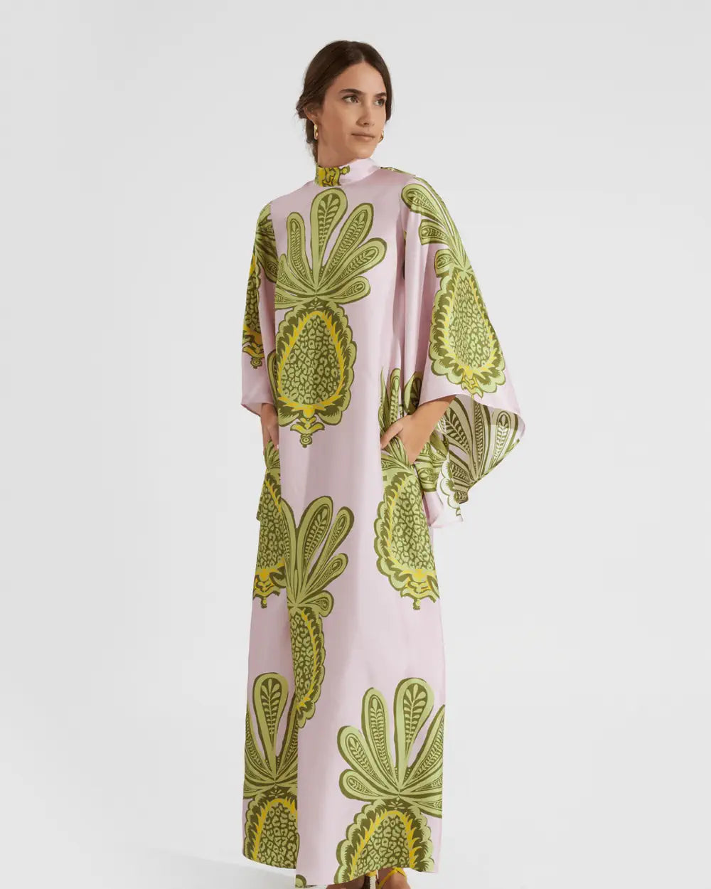 Robe kimono rose reversible motifs ananas femme Mizuki