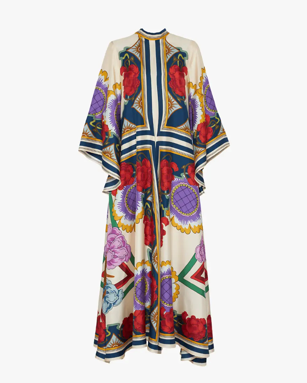 Robe kimono satin reversible motifs baroques femme Benihana