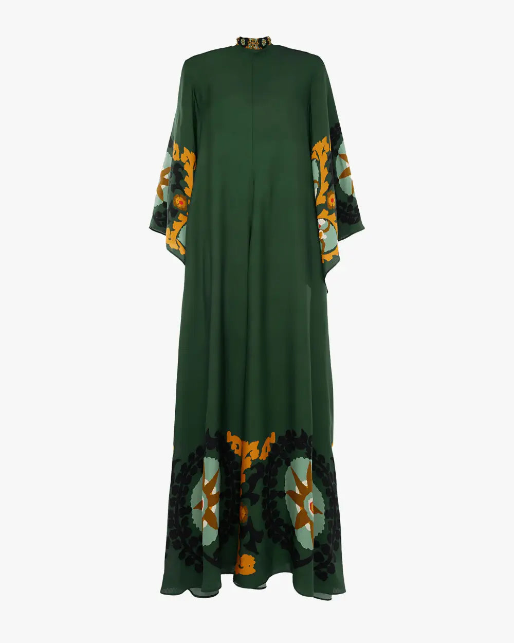 Robe kimono verte reversible avec motifs mandalas Midoriha