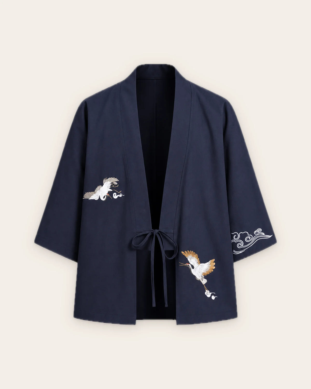 Veste kimono coton homme bleu décontractée Hisayori