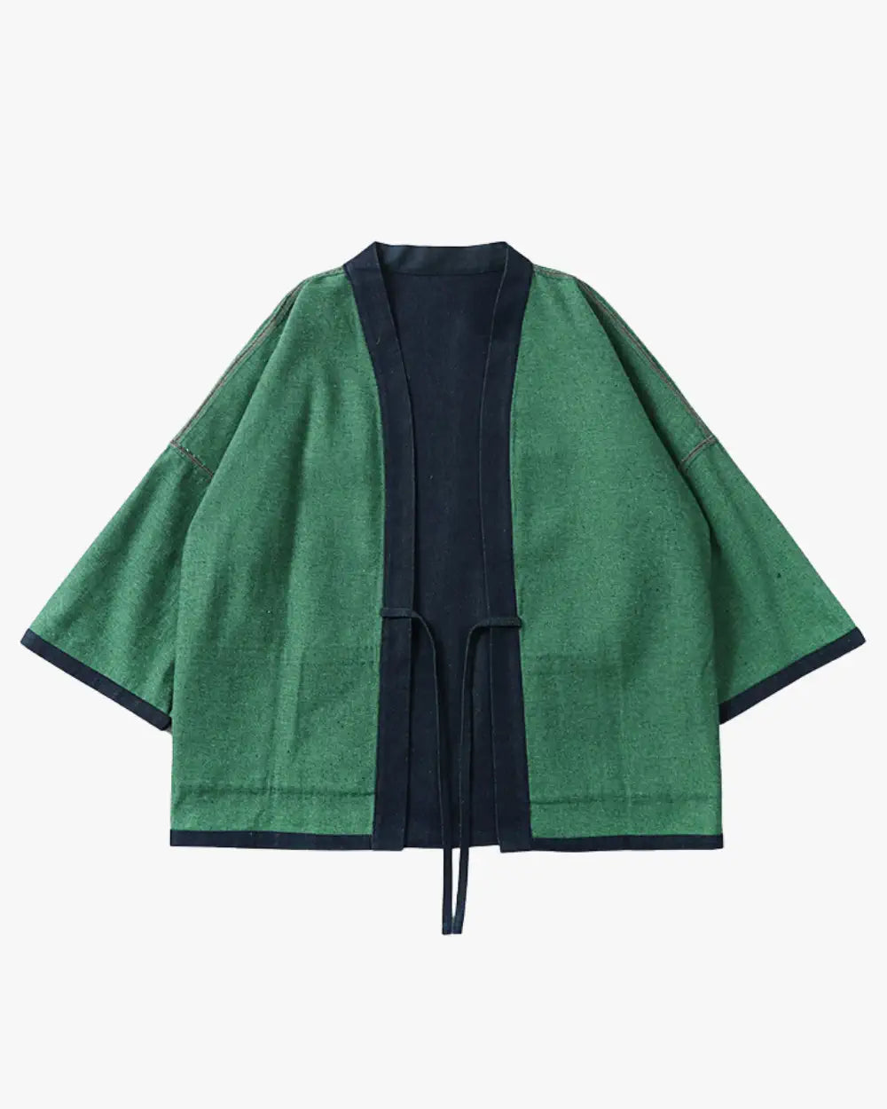 Veste kimono denim coton bleu réversible homme femme Yukiha