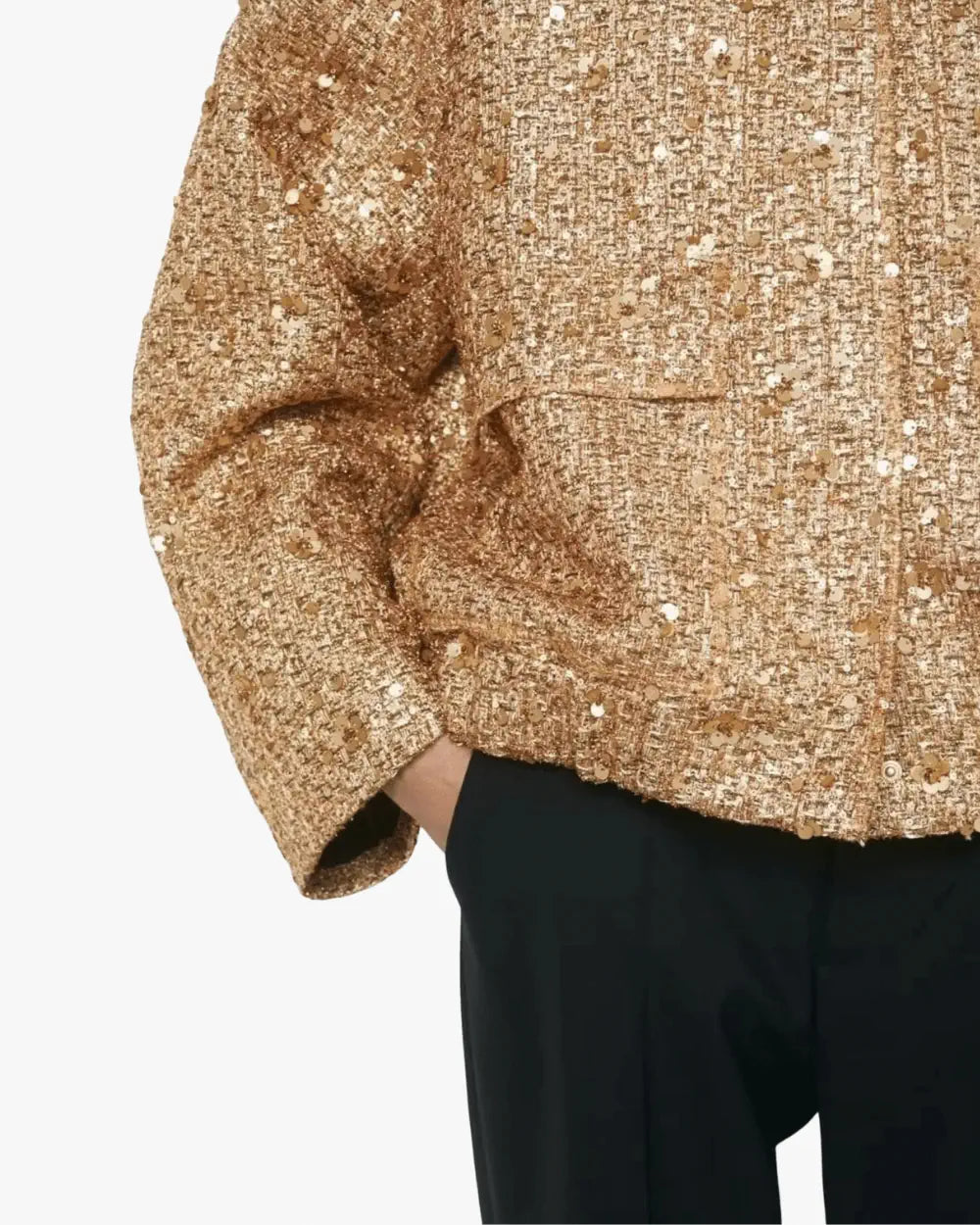 Veste kimono dore scintillante elegante pour femme Hikari