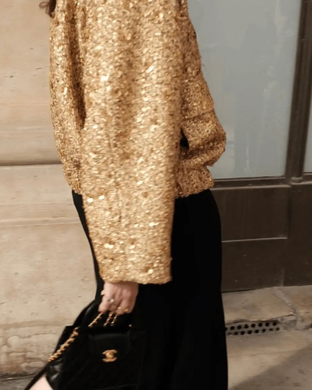 Veste kimono dore scintillante elegante pour femme Hikari