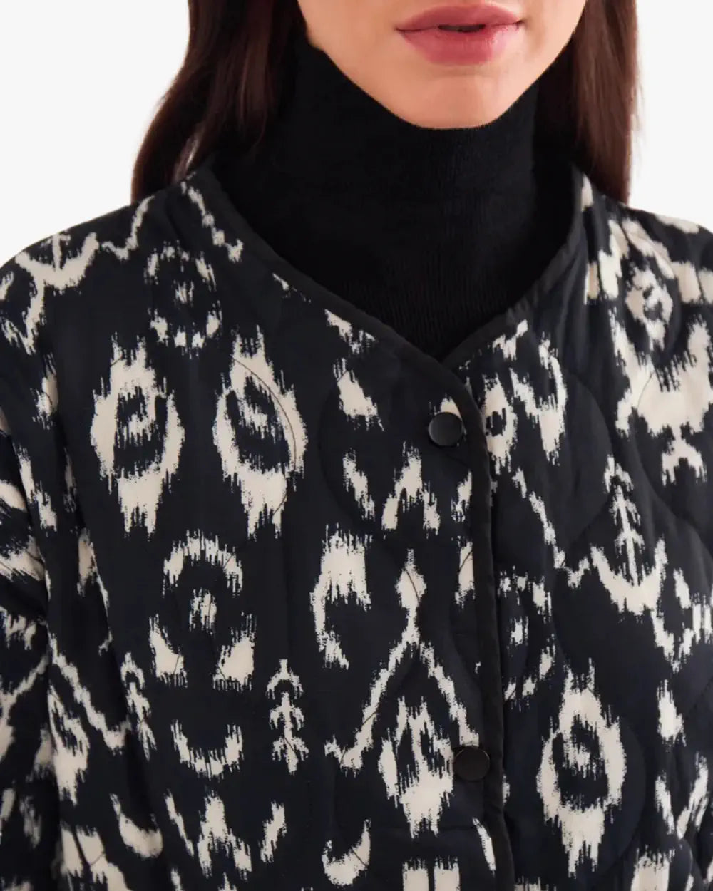 Veste kimono femme noir blanc style streetwear Kuroshiro