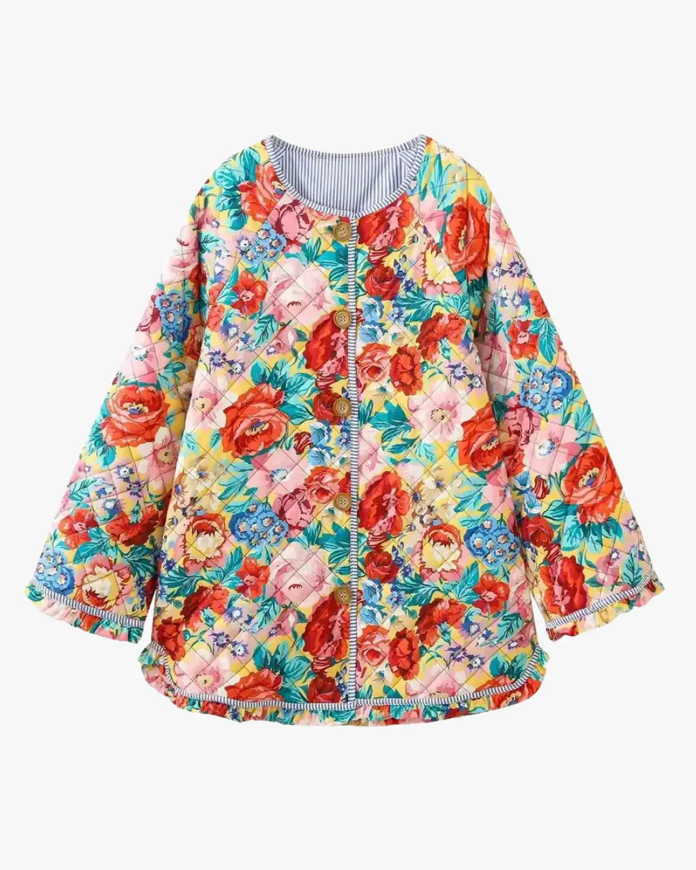 Veste kimono fleurie matelassée femme Hanabira