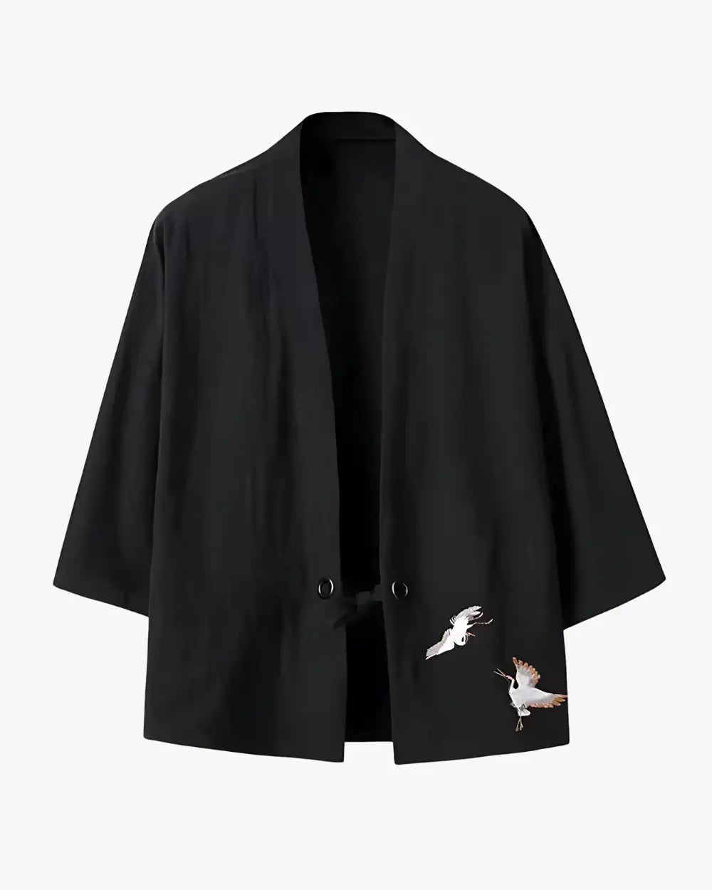 Veste kimono homme noire décontractée Aokumo