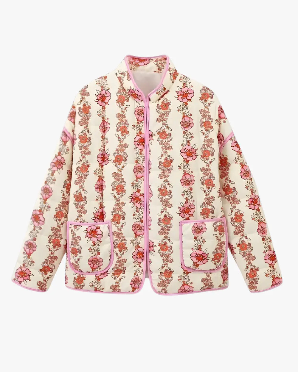 Veste kimono matelassée rose femme Amane