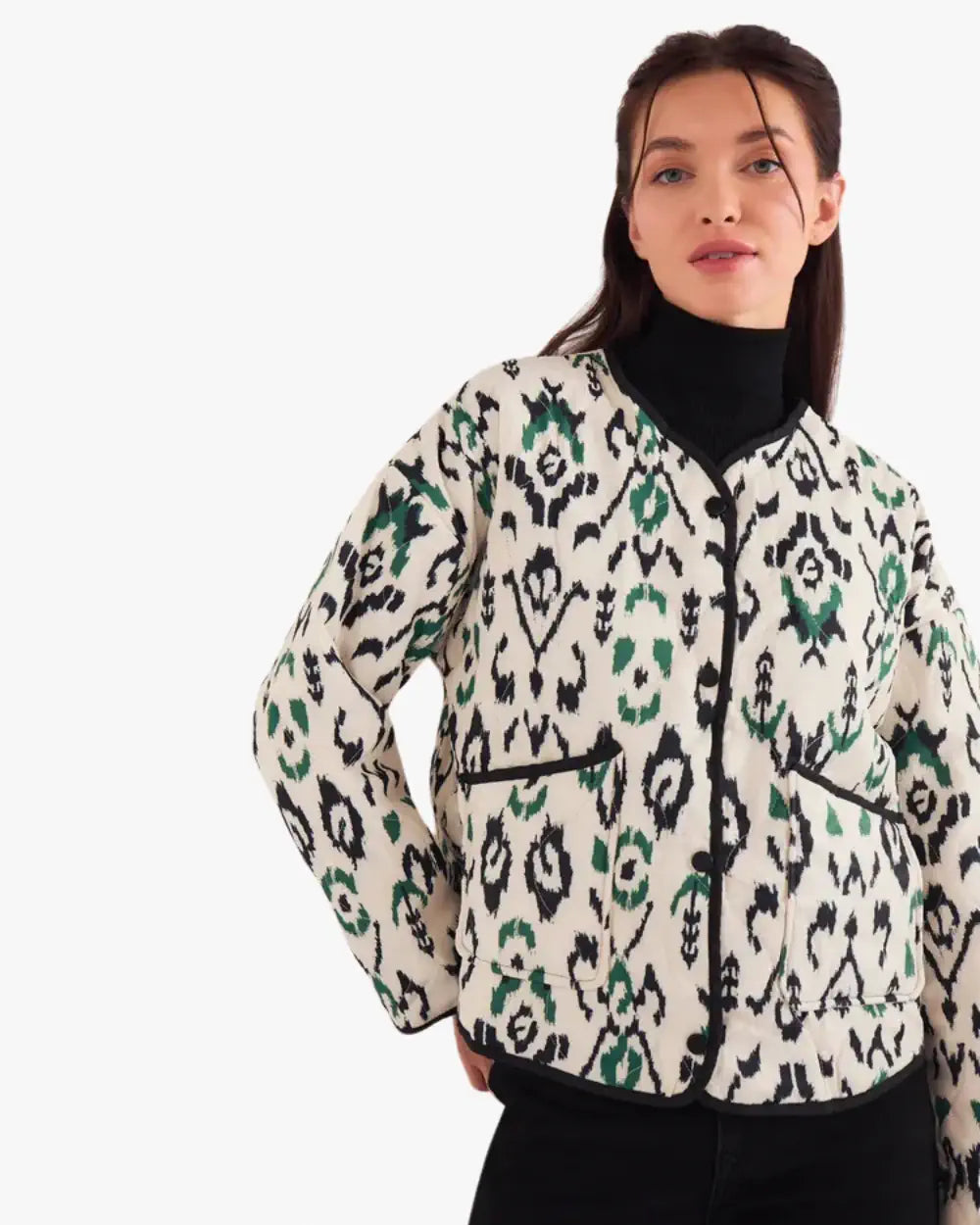 Veste kimono matelassee blanche oversize femme