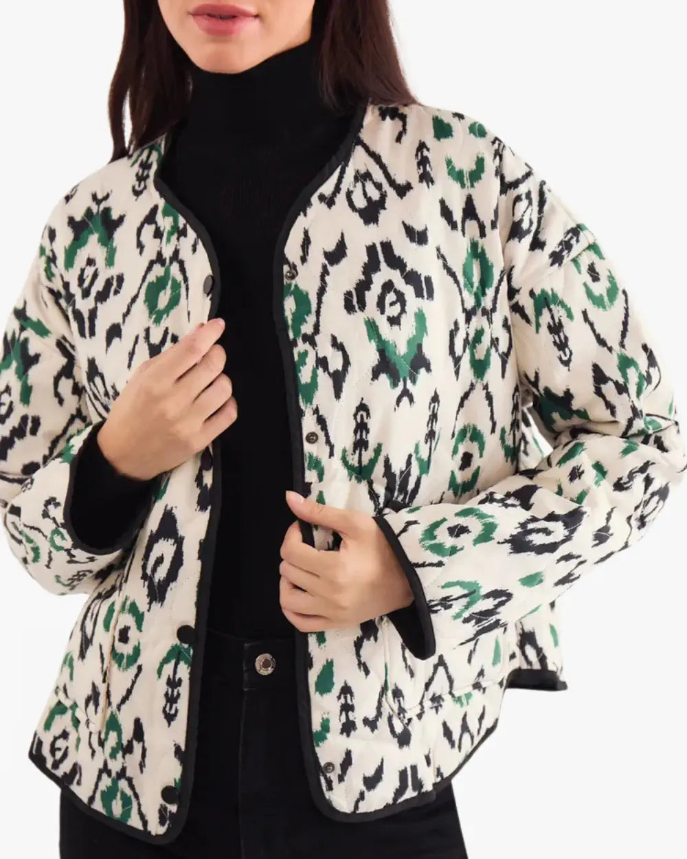 Veste kimono matelassee blanche oversize femme