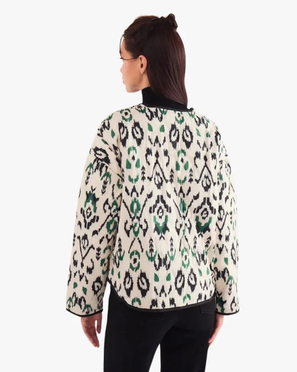 Veste kimono matelassee blanche oversize femme