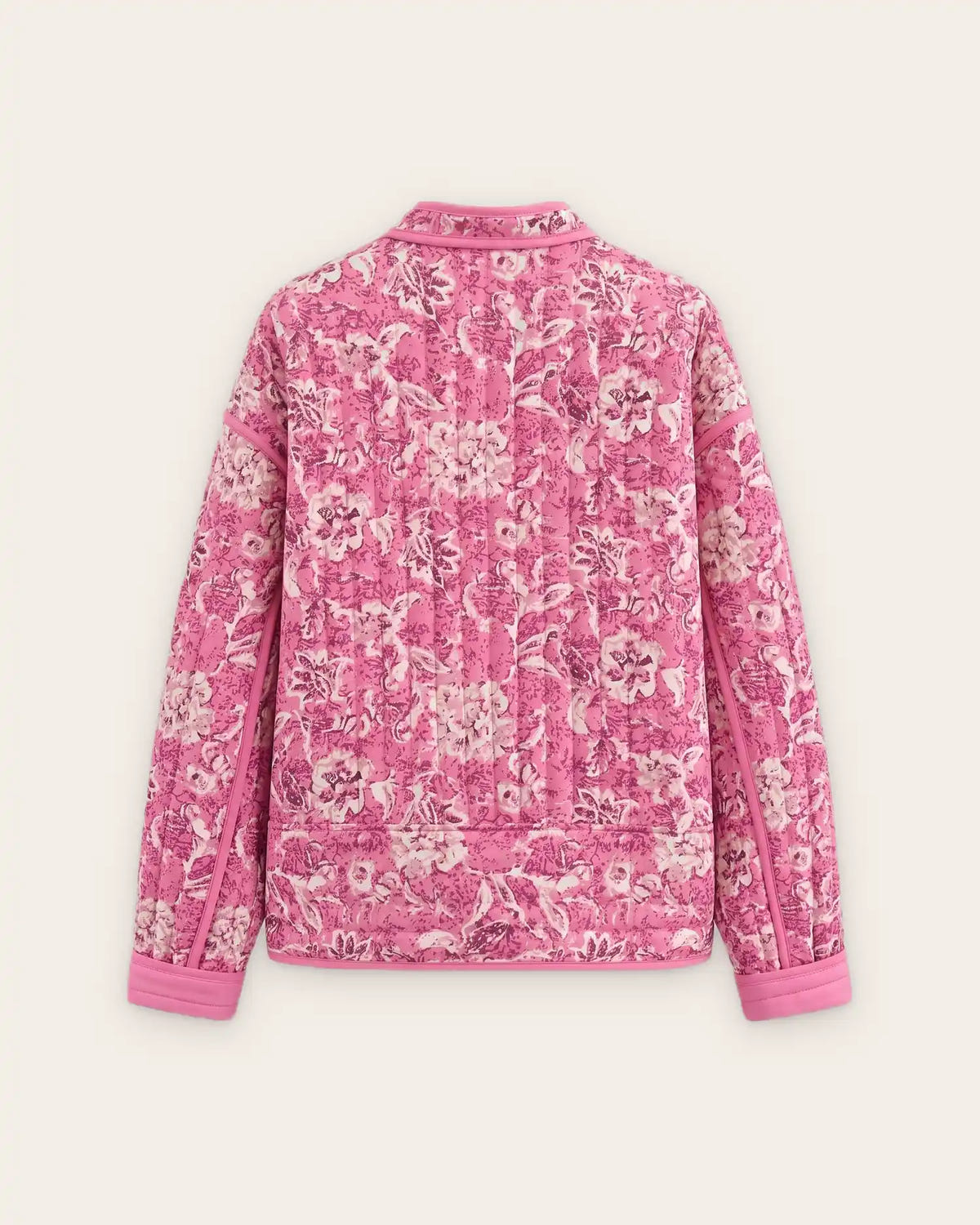 Veste kimono matelassee fleurie rose femme Akizora