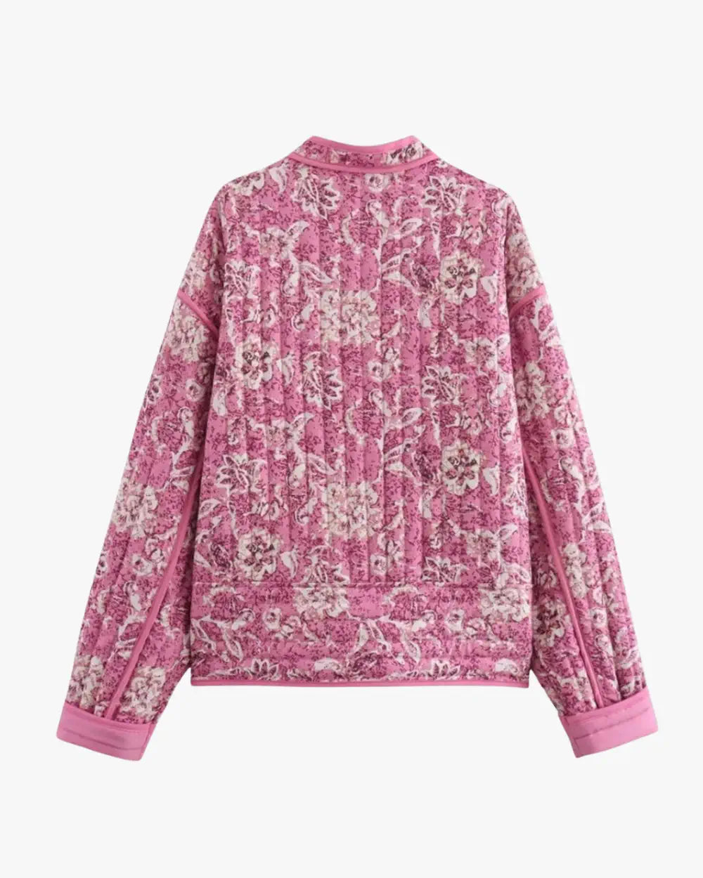 Veste kimono matelassee fleurie rose femme Akizora