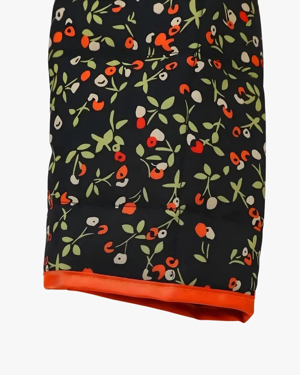 Veste kimono matelassee noire fleurs femme Nanaka