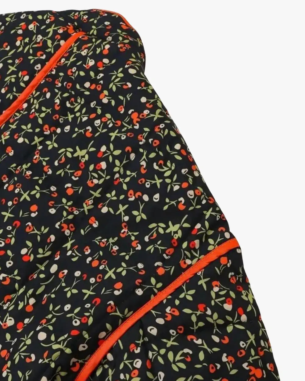 Veste kimono matelassee noire fleurs femme Nanaka