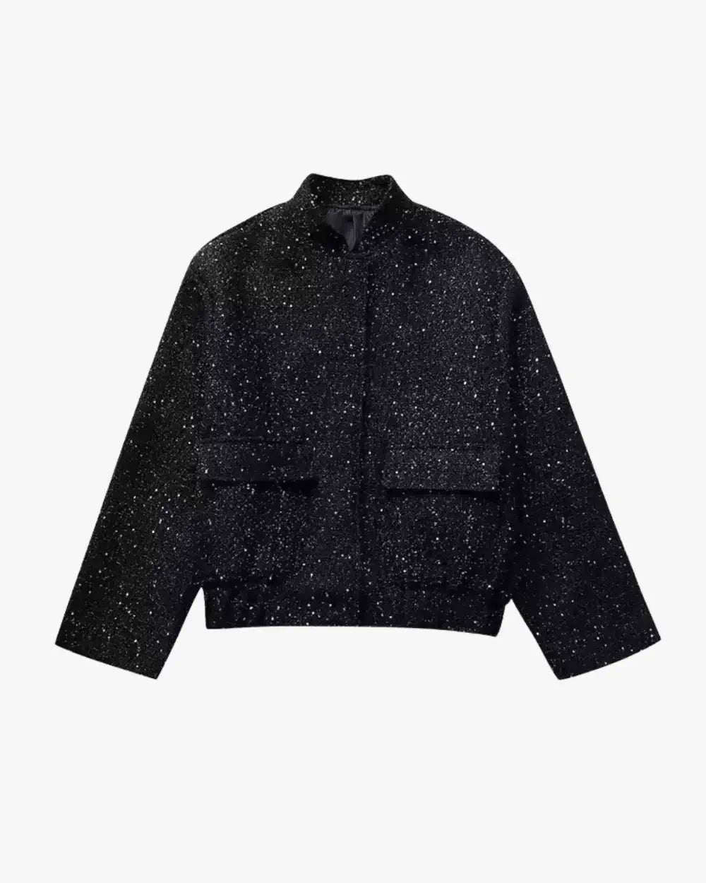 Veste kimono noire à paillettes pour femme Yoru