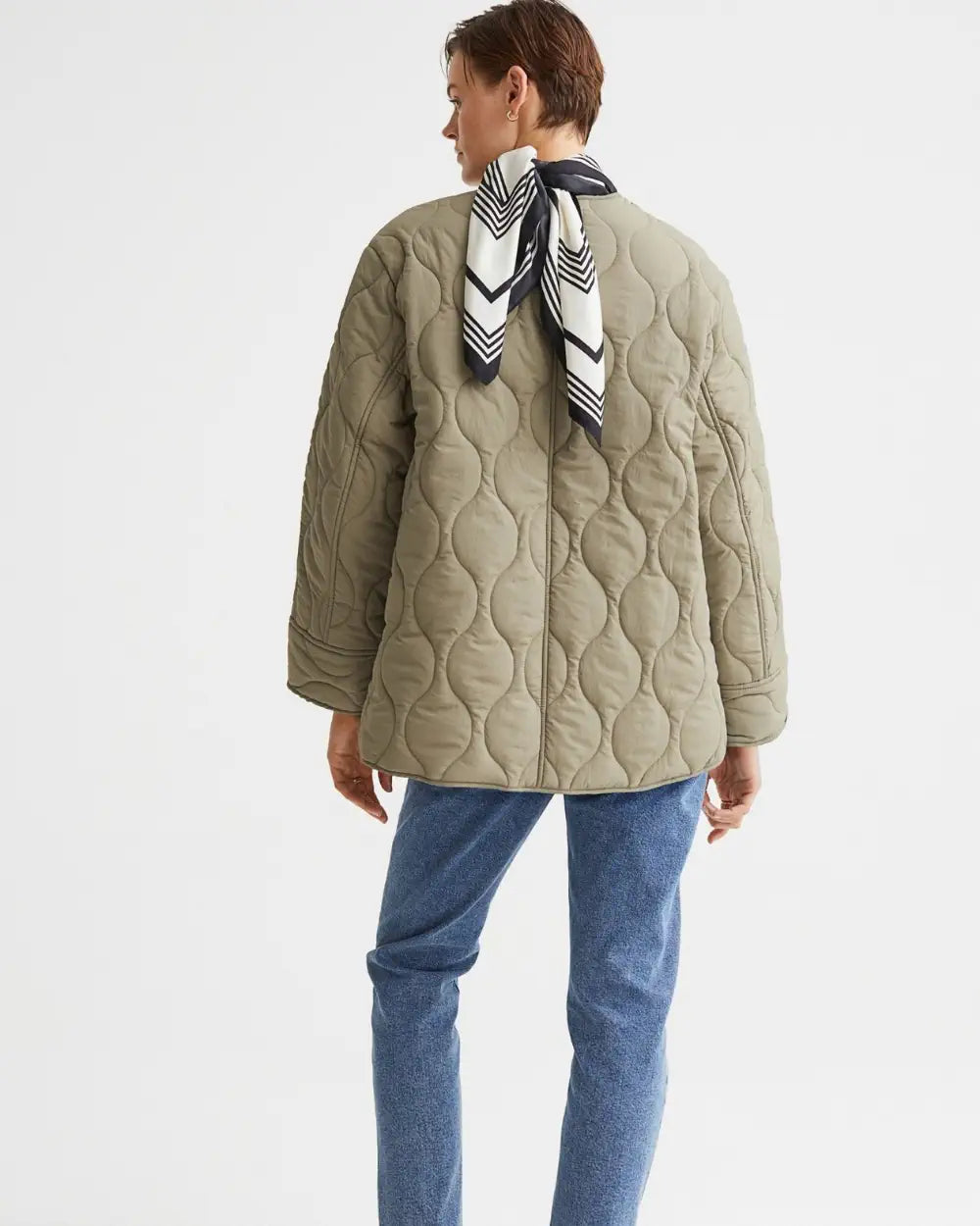 Veste kimono olive matelassee femme Aokaze