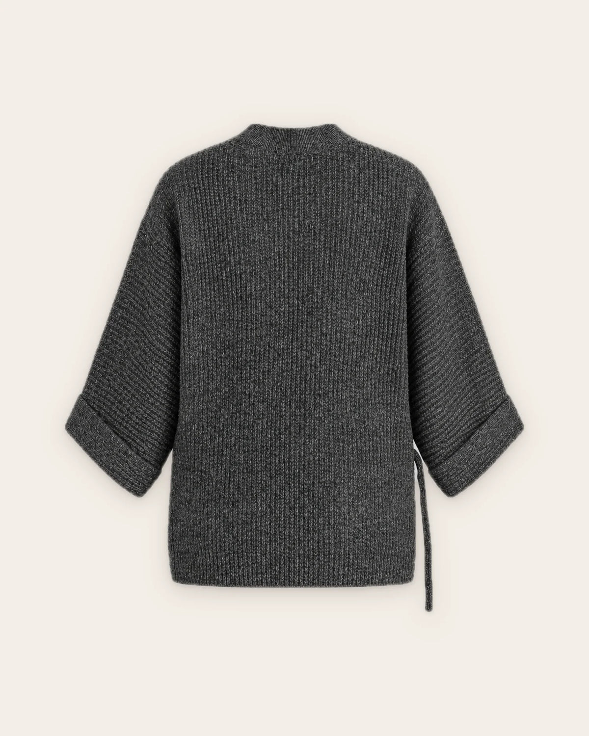 cardigan kimono femme gris laine oversize