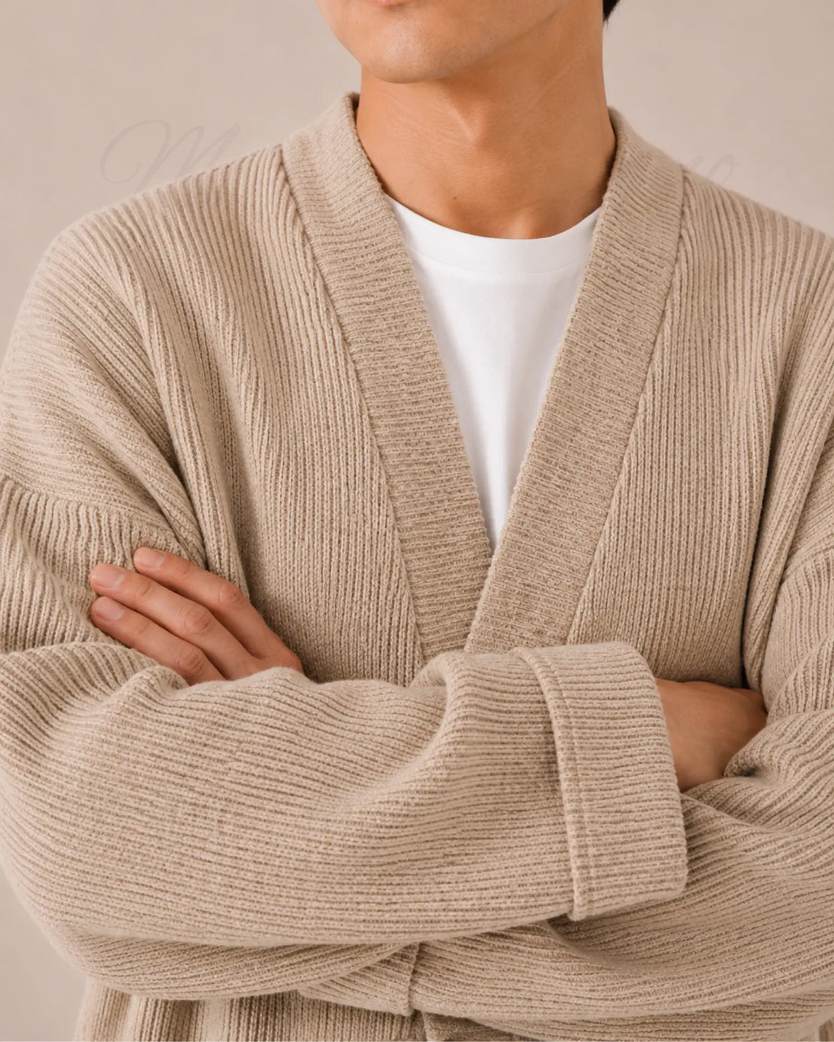 cardigan kimono homme beige japonais