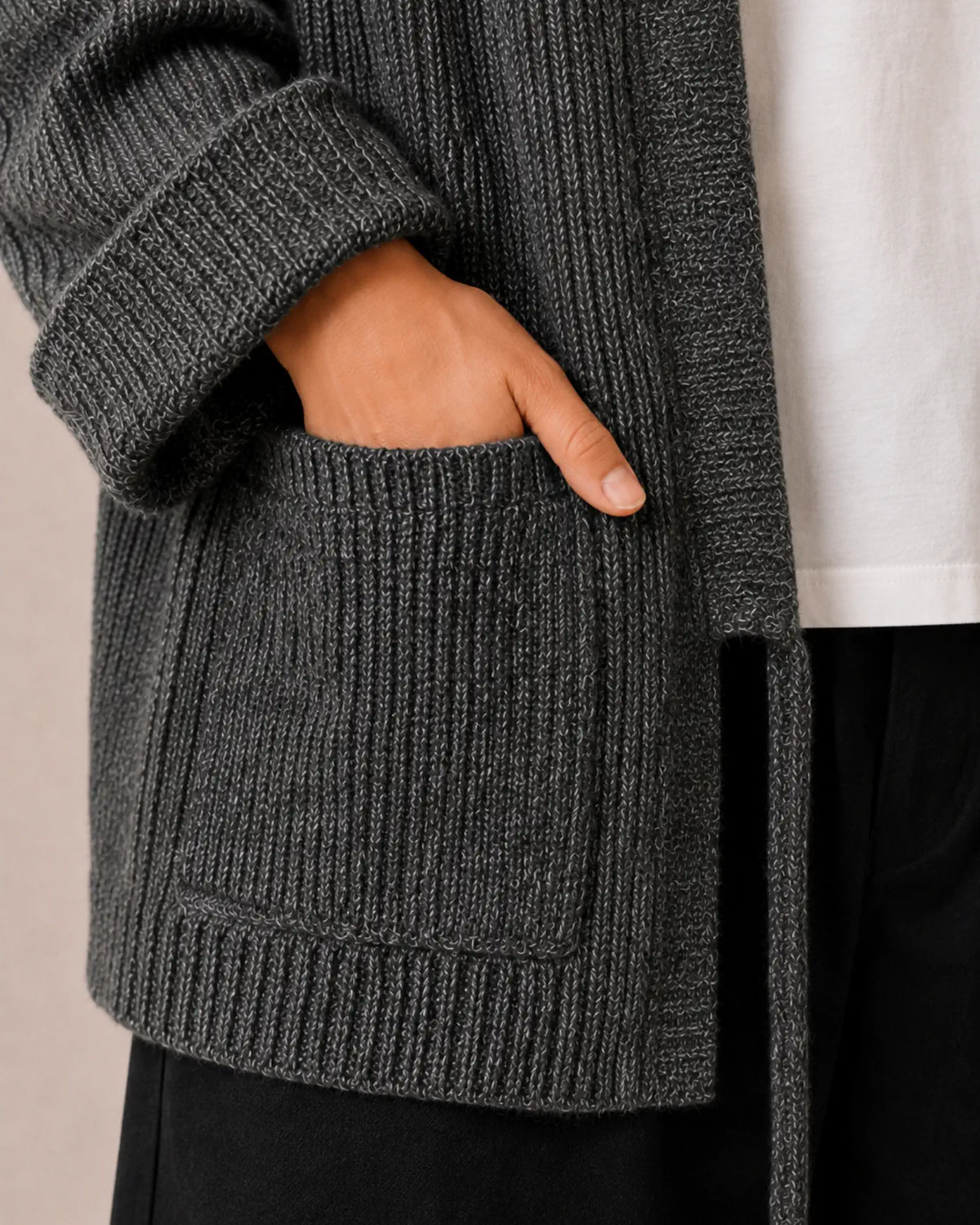 cardigan kimono homme oversize laine gris