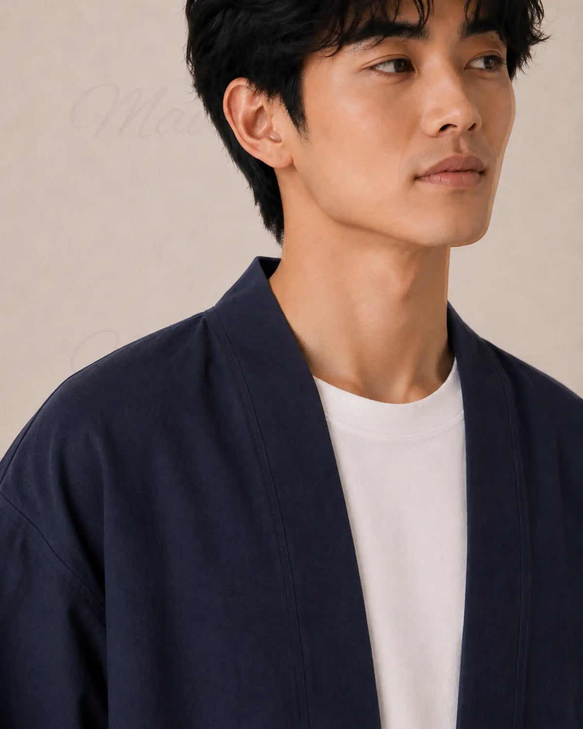 chemise kimono homme bleu japonais