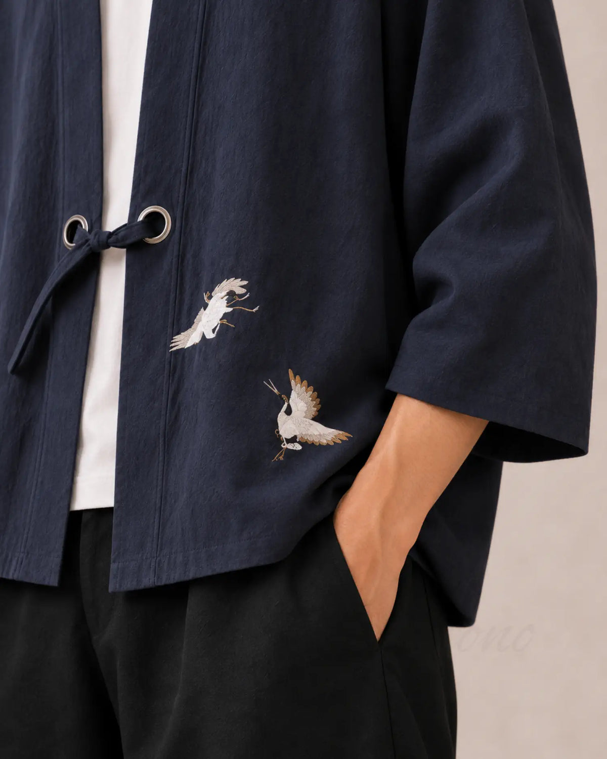 chemise kimono homme bleu japonais
